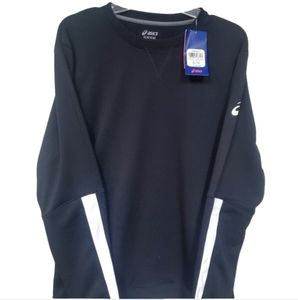 ASICS NWT Men's Black French Terry Crew L/S Pullover XL